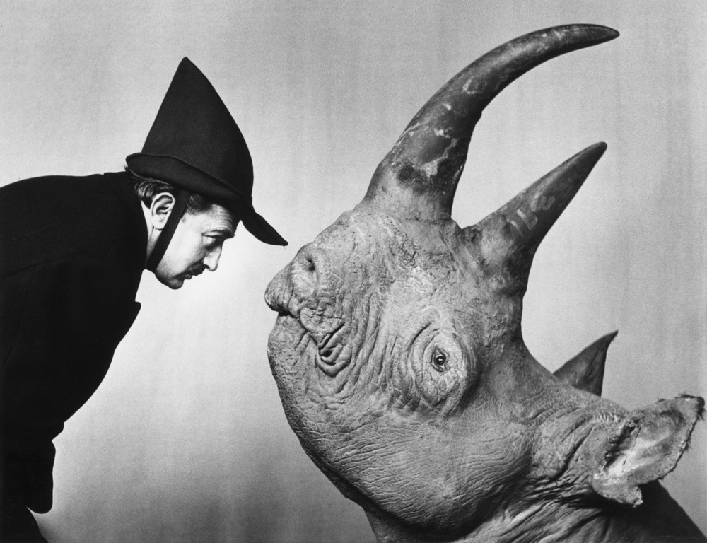 Salvador Dali & Rhinoceros, by Philippe Halsman 1952